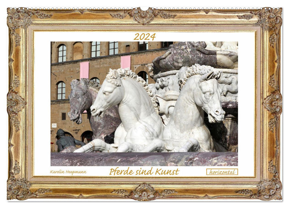 Pferde sind Kunst - horizontal (CALVENDO Wandkalender 2024)