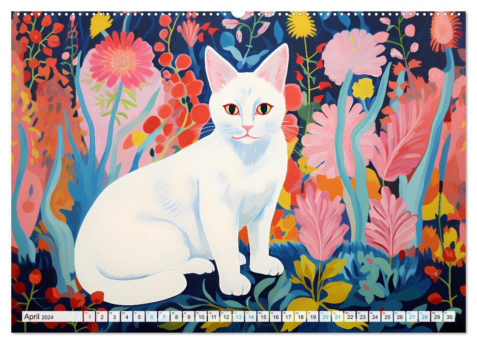 Kunstvolle Katzen (CALVENDO Wandkalender 2024)
