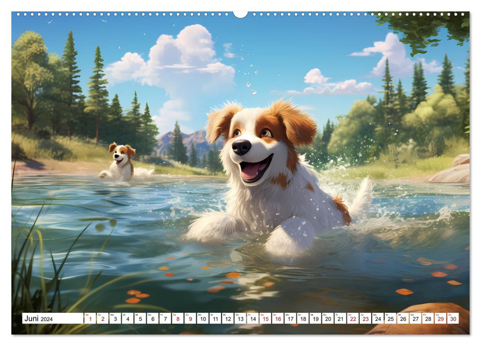 Lustige Comic Hunde (CALVENDO Wandkalender 2024)