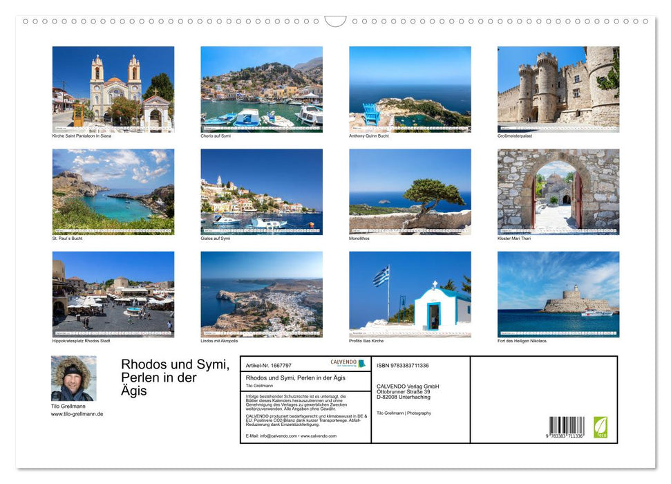 Rhodos und Symi, Perlen in der Ägis (CALVENDO Wandkalender 2024)