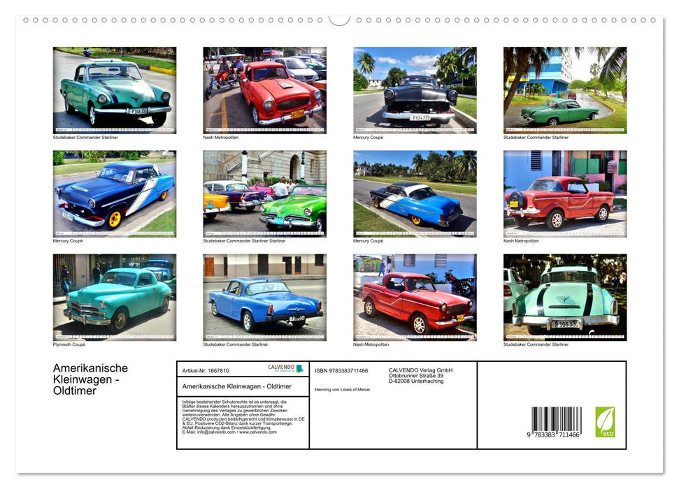 Amerikanische Kleinwagen - Oldtimer (CALVENDO Premium Wandkalender 2024)