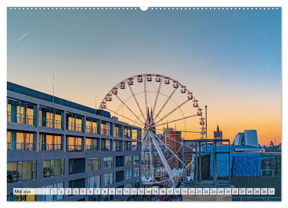 Impressions de Cologne de jour comme de nuit (Calendrier mural CALVENDO Premium 2024) 