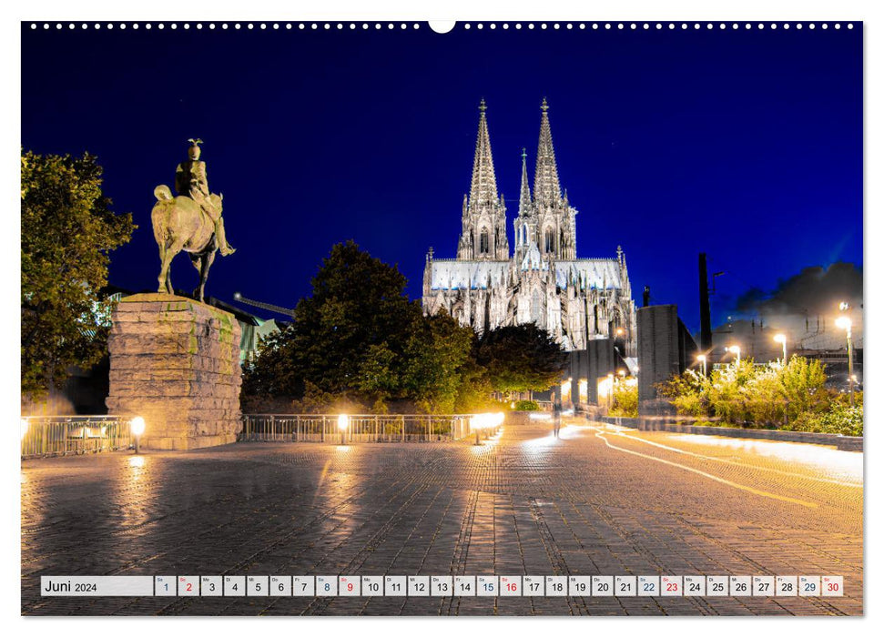 Impressions de Cologne de jour comme de nuit (calendrier mural CALVENDO 2024) 