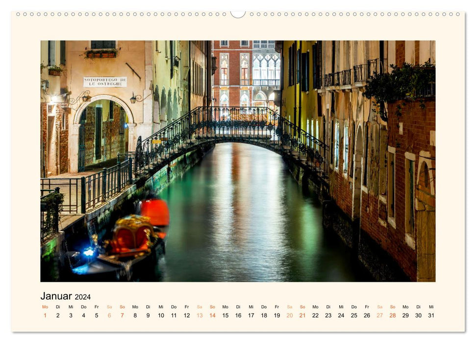 Venedig - Magie bei Nacht (CALVENDO Premium Wandkalender 2024)