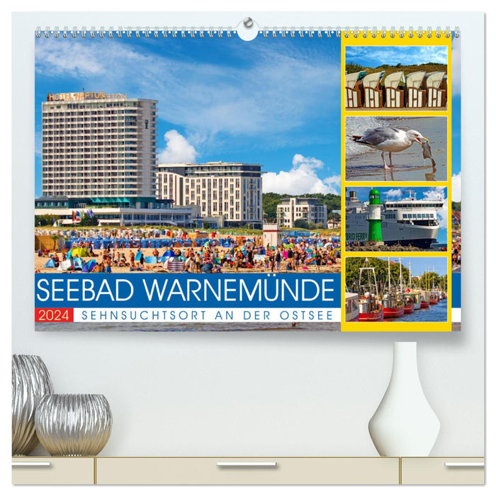 Seebad Warnemünde - Sehnsuchtsort an der Ostsee (CALVENDO Premium Wandkalender 2024)