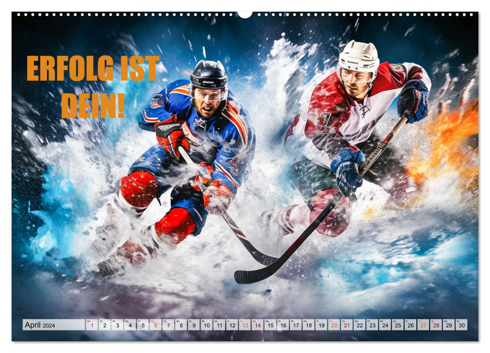 Eishockey und positive Gedanken (CALVENDO Wandkalender 2024)