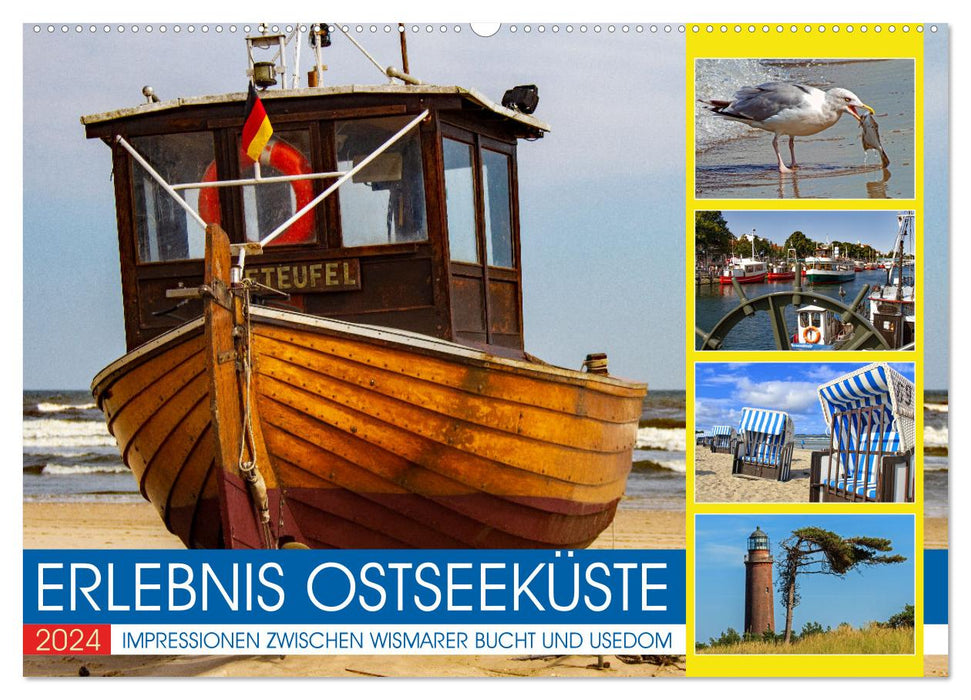 Découvrez la côte de la mer Baltique - entre la baie de Wismar et Usedom (calendrier mural CALVENDO 2024) 