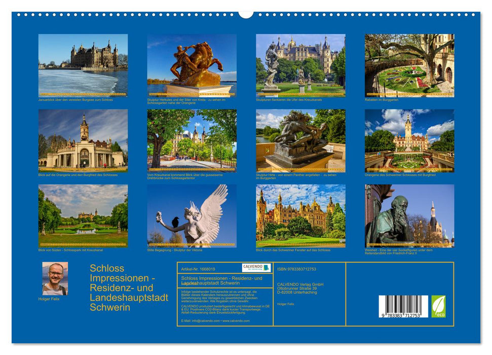 Castle Impressions - Résidence et capitale de l'État Schwerin (Calendrier mural CALVENDO Premium 2024) 
