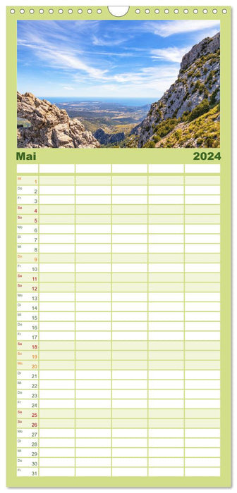 Bergparadies Mallorca (CALVENDO Familienplaner 2024)