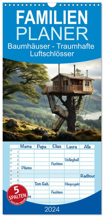 Baumhäuser - Traumhafte Luftschlösser (CALVENDO Familienplaner 2024)