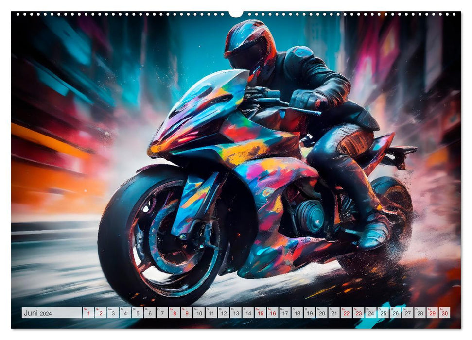 Coole KI-generierte MOTORRÄDER (CALVENDO Premium Wandkalender 2024)