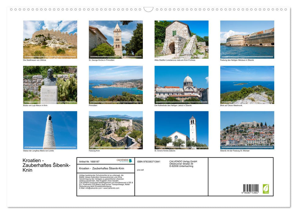 Kroatien - Zauberhaftes Šibenik-Knin (CALVENDO Wandkalender 2024)