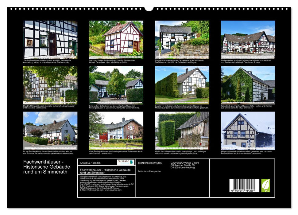 Fachwerkhäuser - Historische Gebäude rund um Simmerath (CALVENDO Premium Wandkalender 2024)
