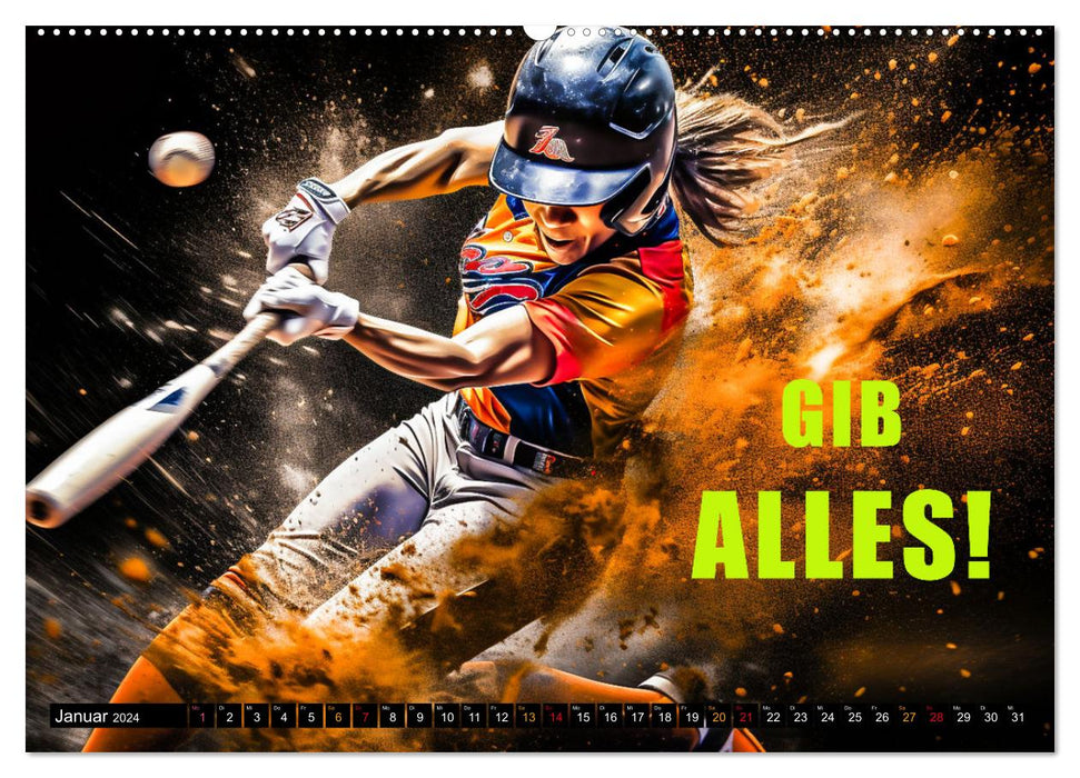 Baseball und Motivation (CALVENDO Wandkalender 2024)