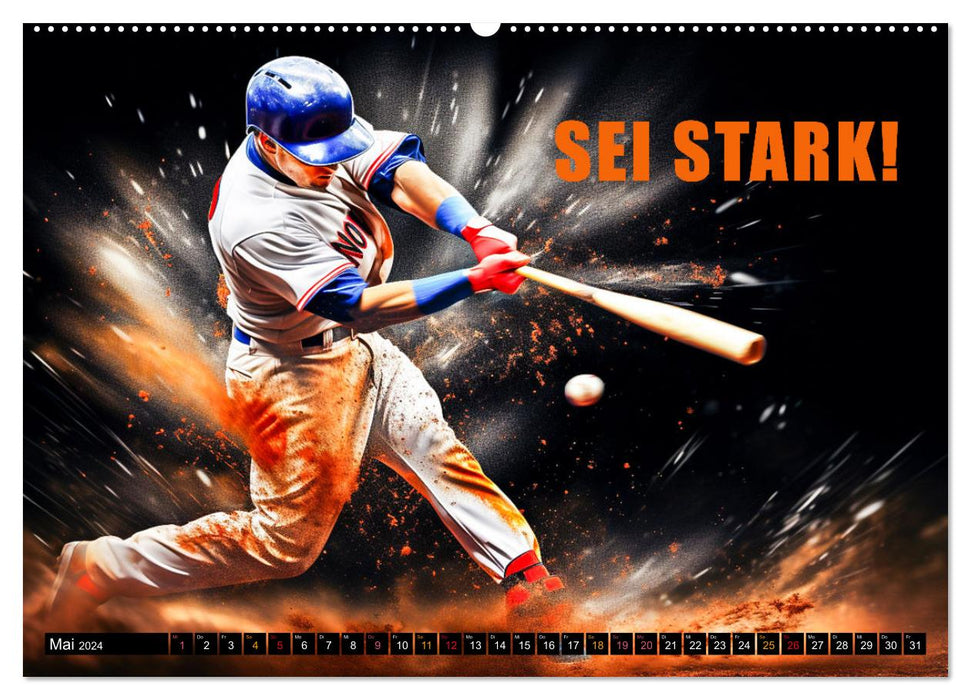 Baseball und Motivation (CALVENDO Premium Wandkalender 2024)
