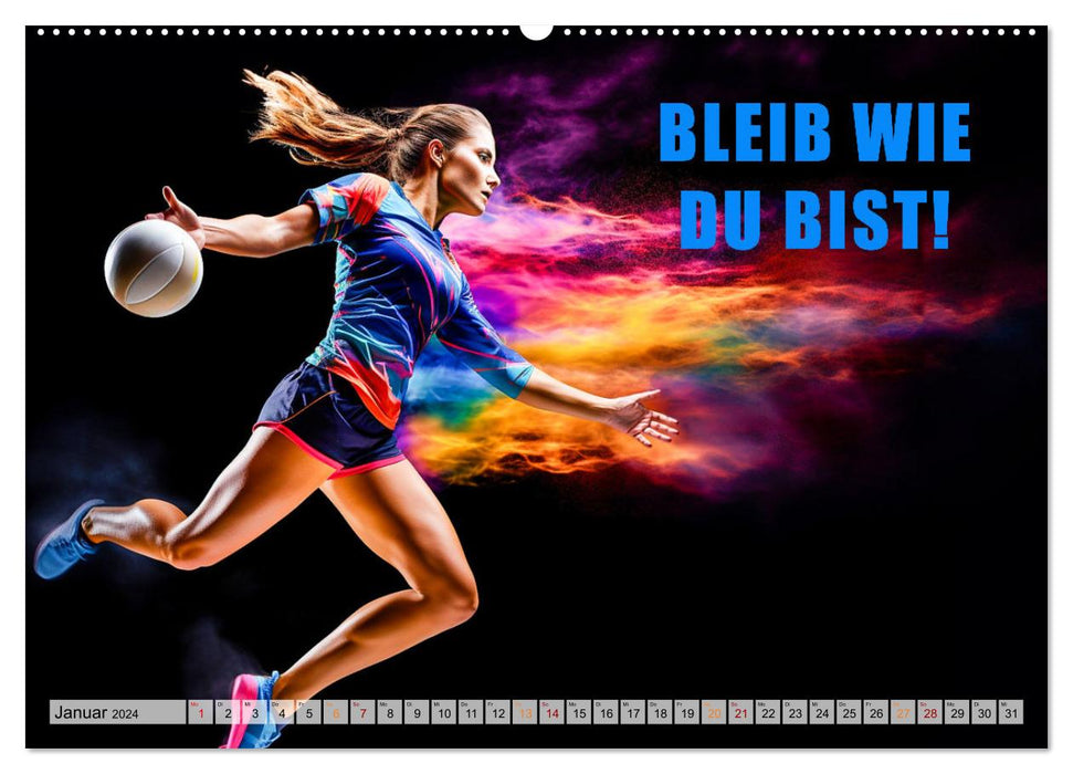 Volleyball und Motivation (CALVENDO Wandkalender 2024)
