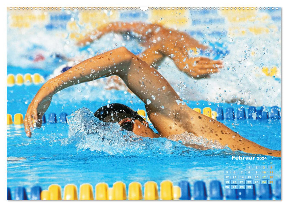 Schwimmen: Sport auf blauen Bahnen (CALVENDO Premium Wandkalender 2024)