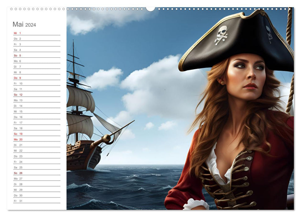AI Pirates - Aventures de pirates en haute mer (Calendrier mural CALVENDO 2024) 