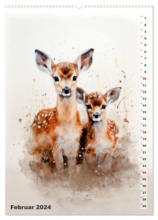 Niedliche Tierfamilien (CALVENDO Wandkalender 2024)
