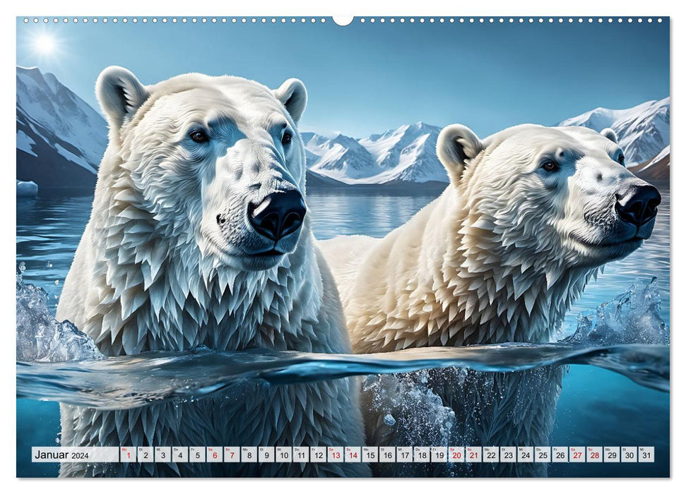 Im magischen Land der Eisbären (CALVENDO Premium Wandkalender 2024)