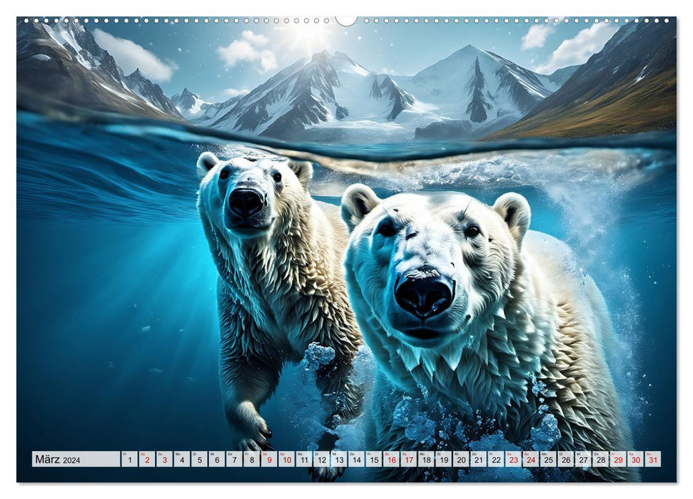Im magischen Land der Eisbären (CALVENDO Premium Wandkalender 2024)