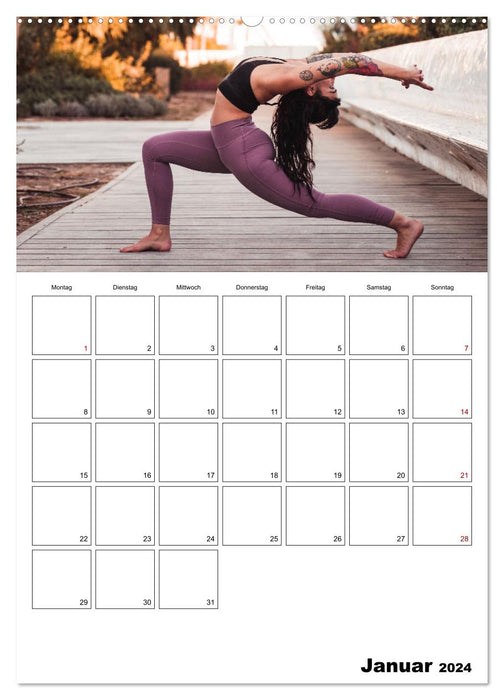 Roll die Matte aus! Dein persönlicher Yoga-Planer (CALVENDO Wandkalender 2024)