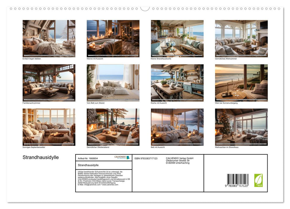 Strandhausidylle (CALVENDO Premium Wandkalender 2024)