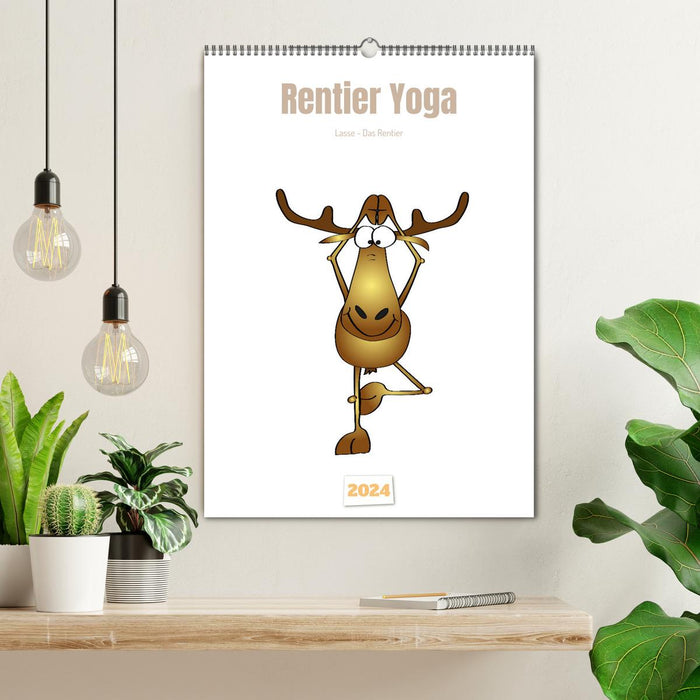 Rentier Yoga (CALVENDO Wandkalender 2024)