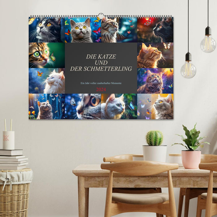 Die Katze und der Schmetterling (CALVENDO Wandkalender 2024)