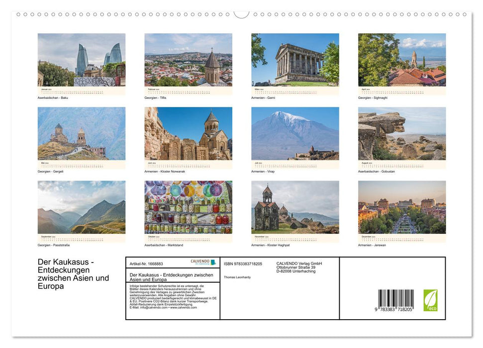 Der Kaukasus - Entdeckungen zwischen Asien und Europa (CALVENDO Premium Wandkalender 2024)