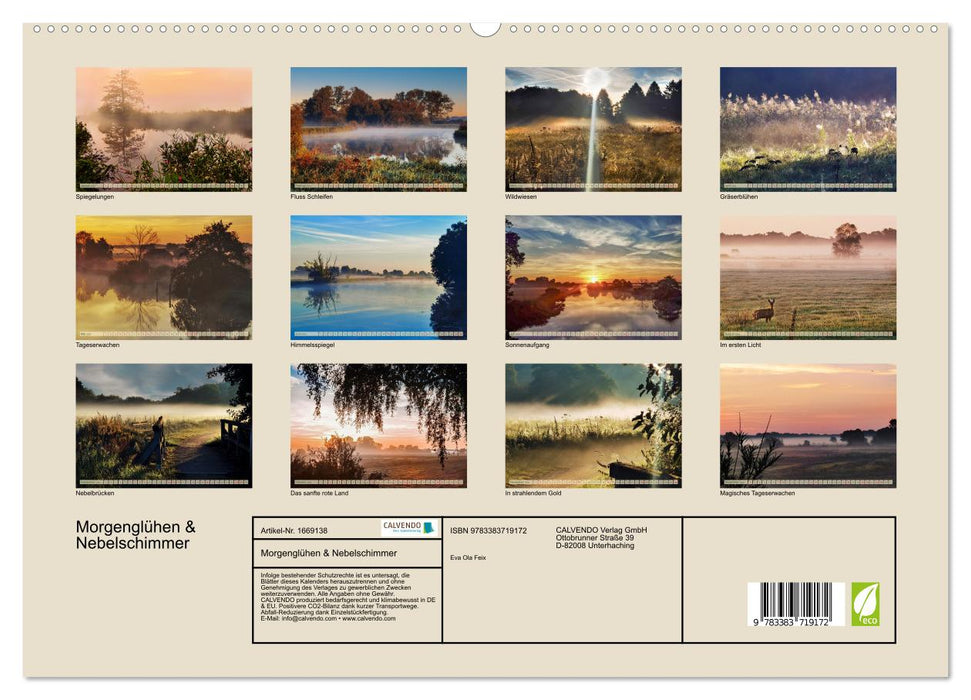Morgenglühen & Nebelschimmer (CALVENDO Premium Wandkalender 2024)