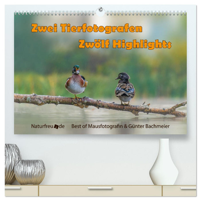 Zwei Tierfotografen Zwölf Highlights (CALVENDO Premium Wandkalender 2024)