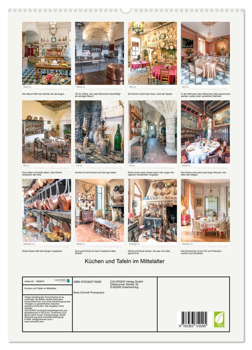 Cuisines et tables au Moyen Âge (Calendrier mural CALVENDO Premium 2024) 