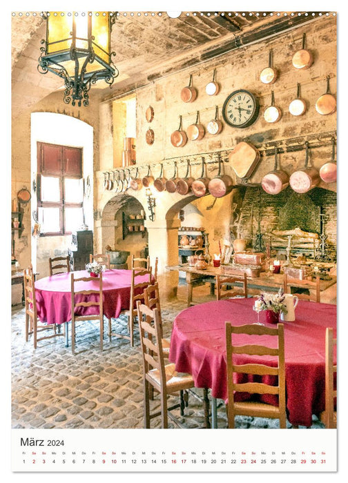 Cuisines et tables au Moyen Âge (Calendrier mural CALVENDO Premium 2024) 