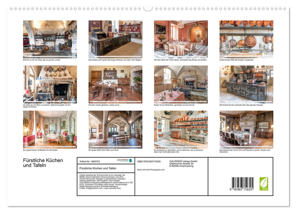 Fürstliche Küchen und Tafeln (CALVENDO Premium Wandkalender 2024)