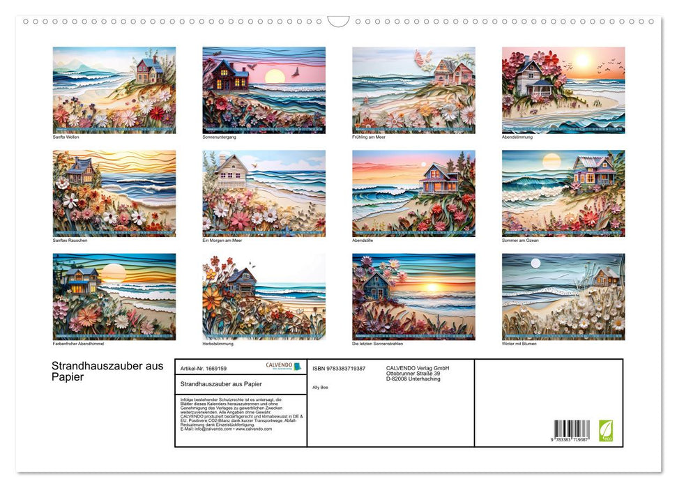 Strandhauszauber aus Papier (CALVENDO Wandkalender 2024)
