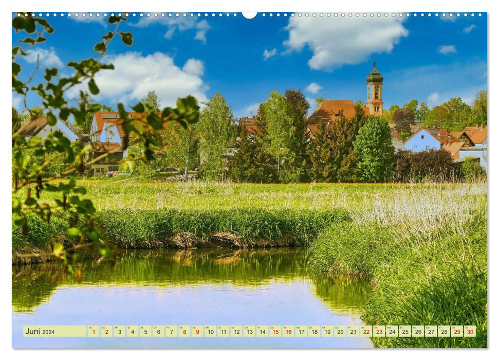 Die Stauden, Kirchen und Kapellen im Naturpark Augsburg westliche Wälder (CALVENDO Wandkalender 2024)