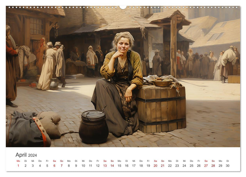 Marktfrauen im 18. Jahrhundert (CALVENDO Premium Wandkalender 2024)