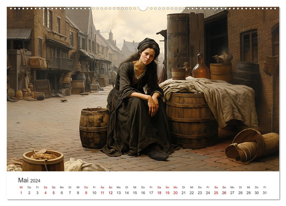 Les marchandes au XVIIIe siècle (Calvendo Premium Wall Calendar 2024) 