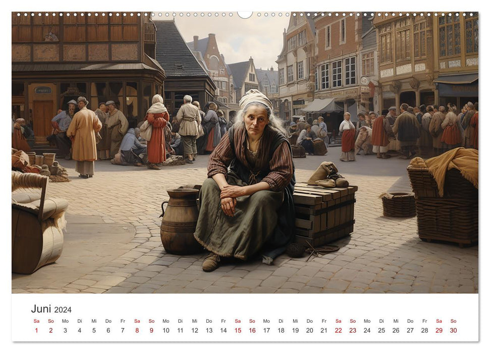 Les marchandes au XVIIIe siècle (Calvendo Premium Wall Calendar 2024) 