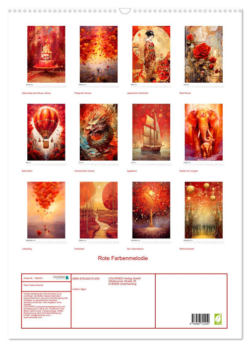 Rote Farbenmelodie (CALVENDO Wandkalender 2024)