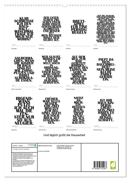 Und täglich grüßt die Hausarbeit (CALVENDO Premium Wandkalender 2024)
