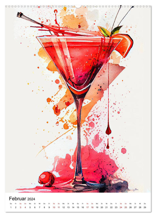 Cocktails artistiques (Calendrier mural CALVENDO 2024) 
