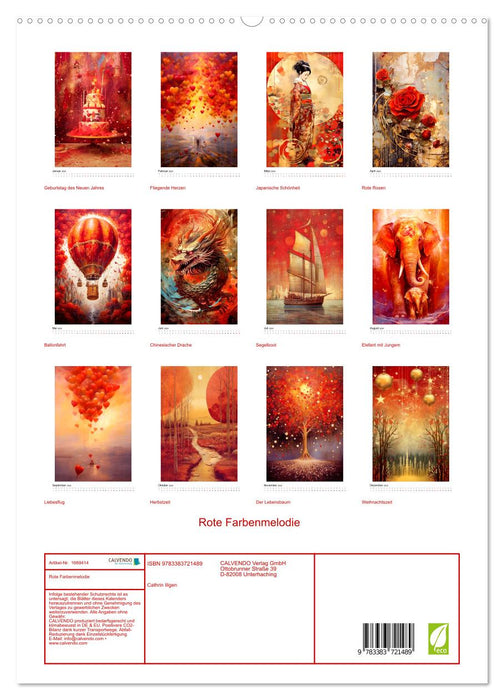Rote Farbenmelodie (CALVENDO Premium Wandkalender 2024)