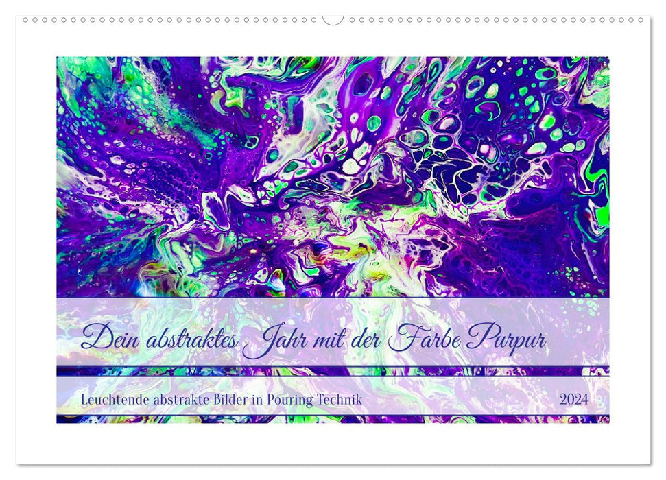 Votre année abstraite avec la couleur violet (calendrier mural CALVENDO 2024) 