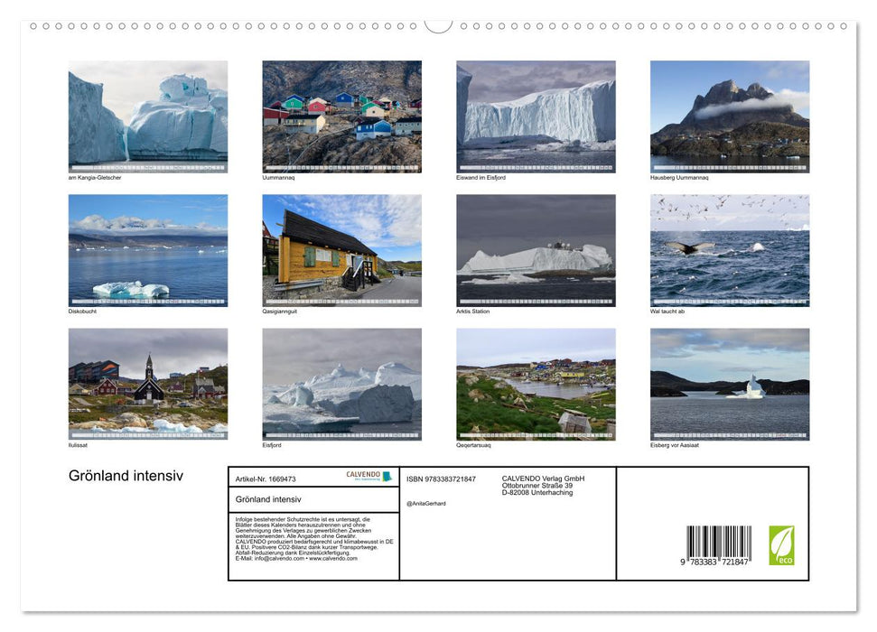 Groenland intensif (Calvendo Premium Wall Calendar 2024) 