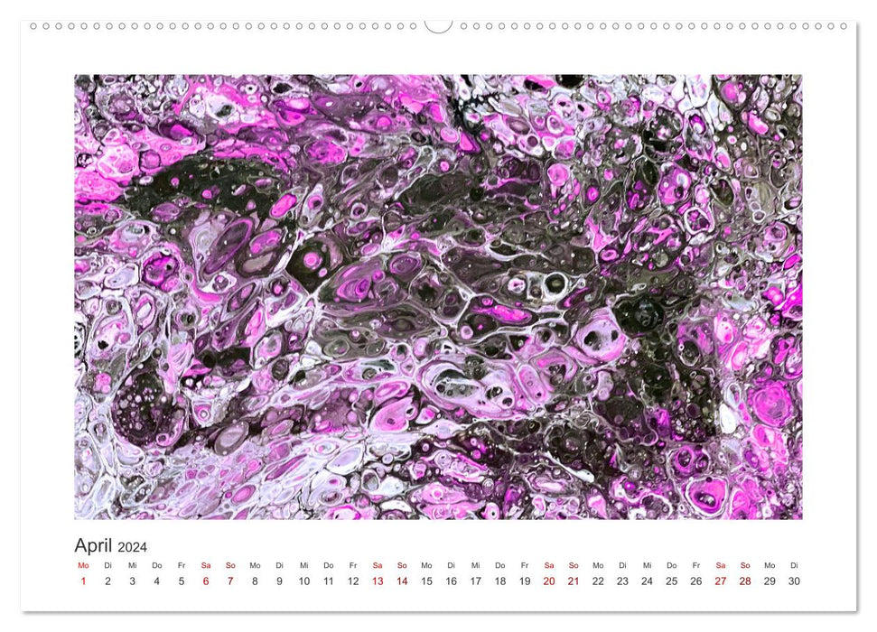 Votre année abstraite avec la couleur violet (Calendrier mural CALVENDO Premium 2024) 