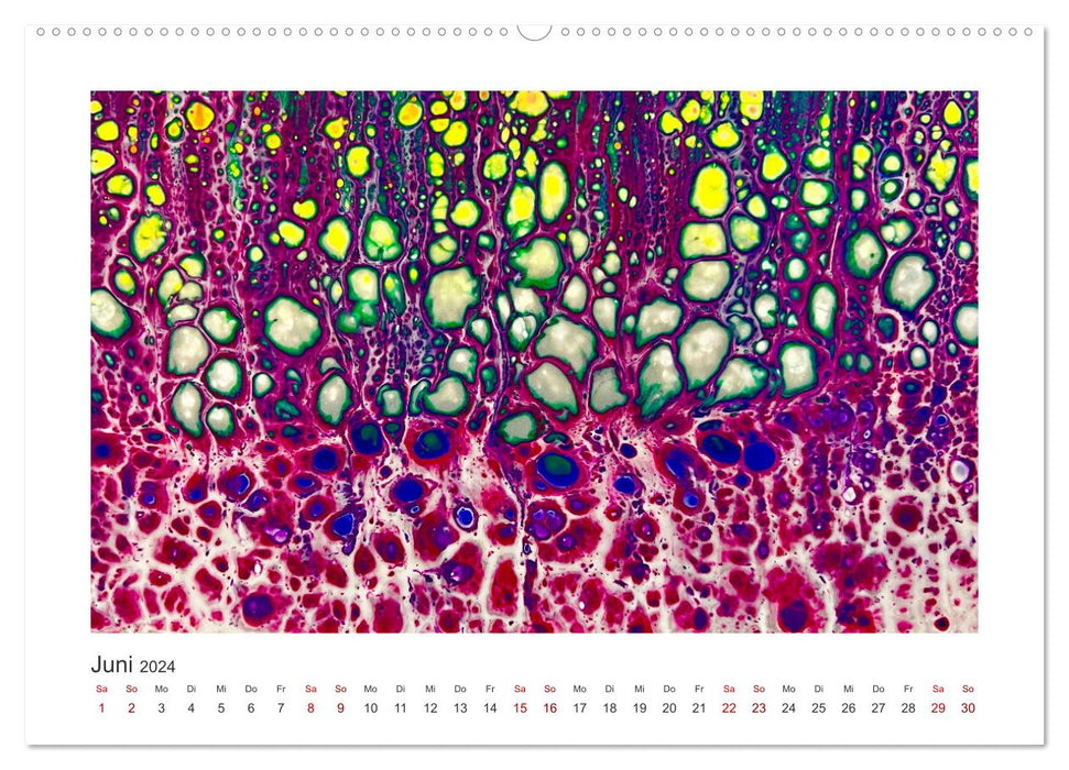 Votre année abstraite avec la couleur violet (Calendrier mural CALVENDO Premium 2024) 