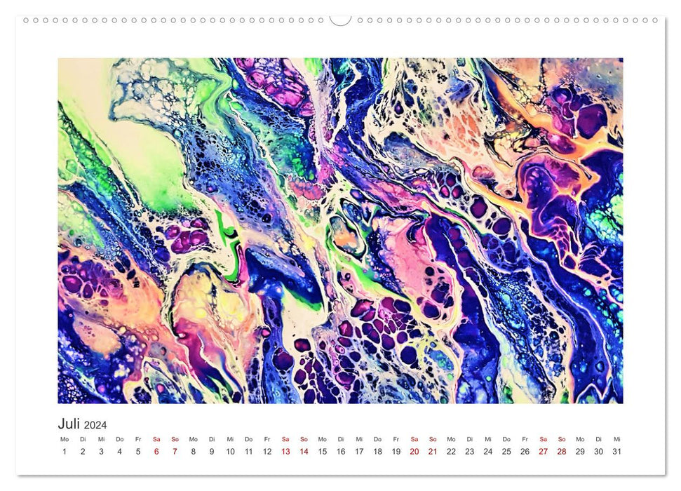 Dein abstraktes Jahr mit der Farbe Purpur (CALVENDO Premium Wandkalender 2024)