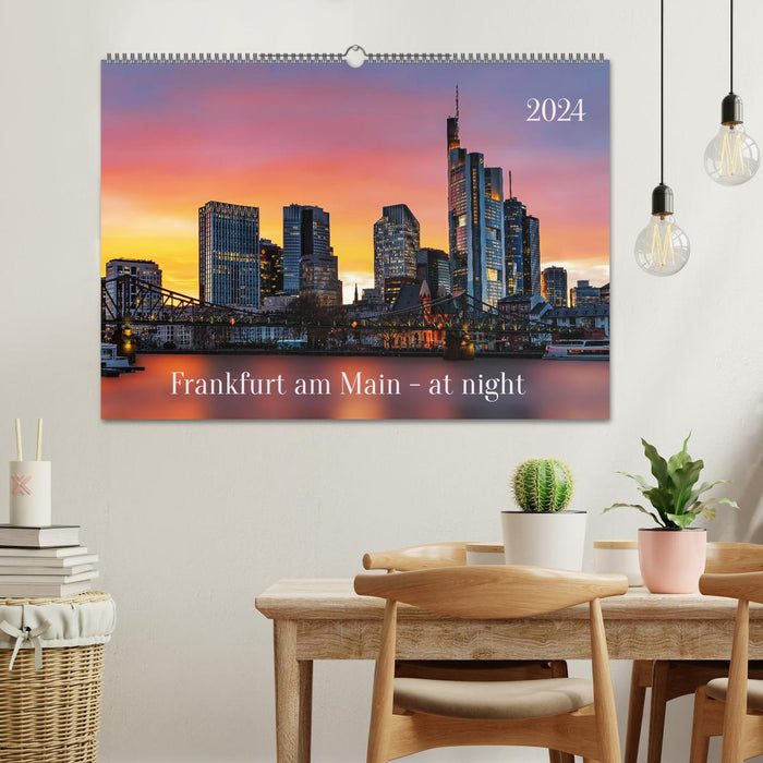 Frankfurt am Main - at night (CALVENDO Wandkalender 2024)